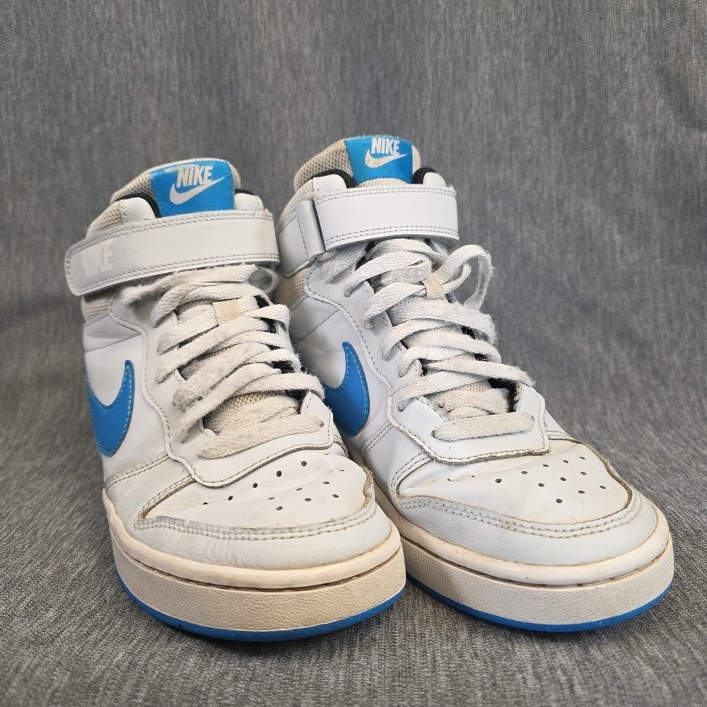 Nike Boys‎ Court Borough Mid 2 CD7782-012 White Basketball Shoes Sneakers Sz 6Y